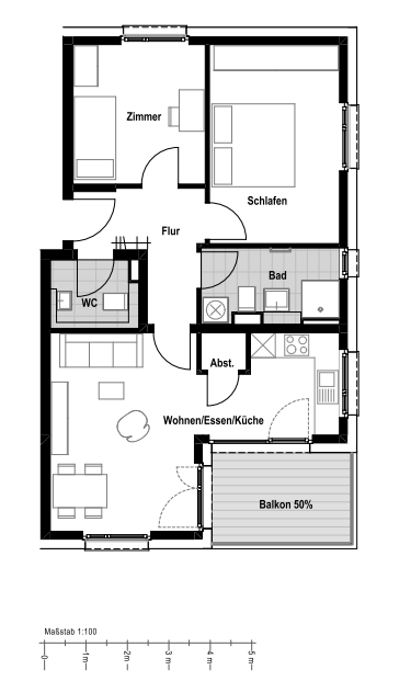 Wohnung zum Kauf provisionsfrei 406.000 € 3 Zimmer 70,3 m²<br/>Wohnfläche 2.<br/>Geschoss Erwin-Rath-Straße 10 Köngen 73257