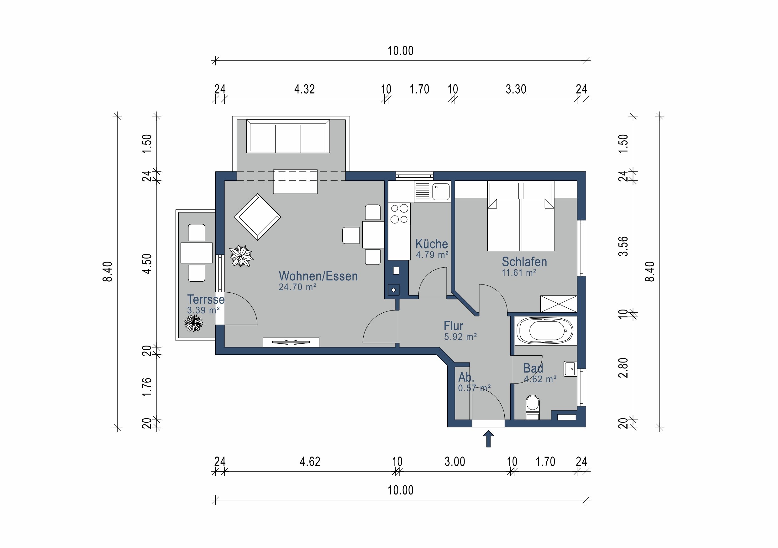 Terrassenwohnung zum Kauf 399.000 € 2 Zimmer 56,1 m²<br/>Wohnfläche EG<br/>Geschoss Pasing München 81241