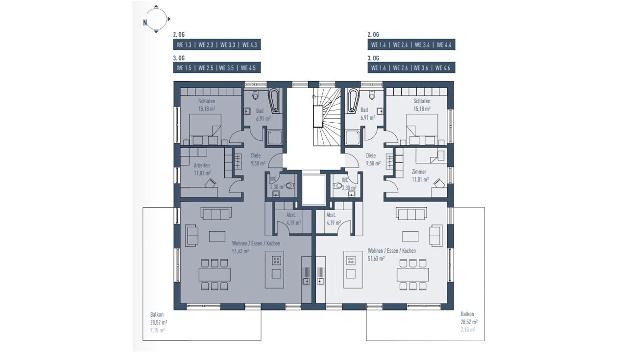 Wohnung zur Miete 1.242 € 3 Zimmer 108,7 m²<br/>Wohnfläche 2.<br/>Geschoss Büdingen Büdingen 63654