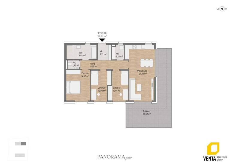 Wohnung zum Kauf 756.000 € 4 Zimmer 91,9 m² 2. Geschoss Waltendorfer Hauptstraße 54b Waltendorf Graz 8010