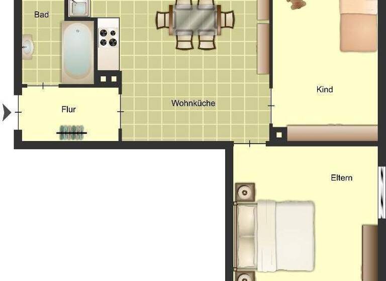 Wohnung zur Miete 469 € 2 Zimmer 50,9 m² 1. Geschoss Mündelheimer Straße 88 Huckingen Duisburg 47259