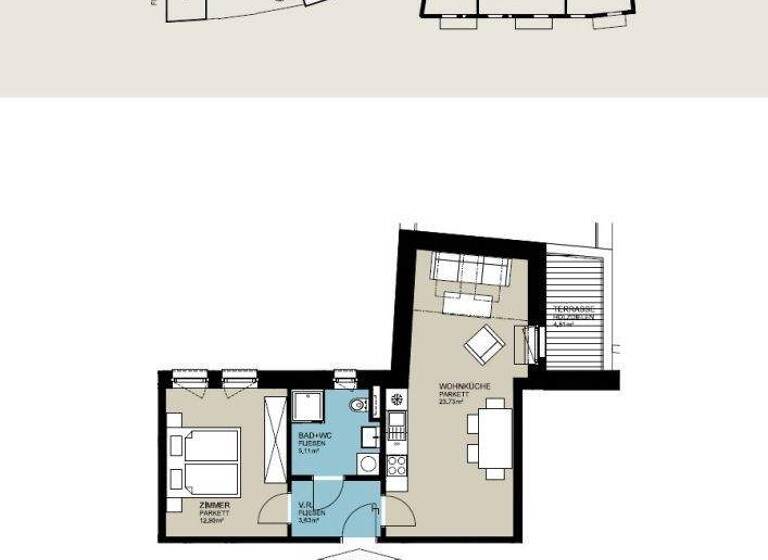 Wohnung zur Miete 610 € 2 Zimmer 45,4 m² frei ab 01.05.2026 St. Pölten 3100