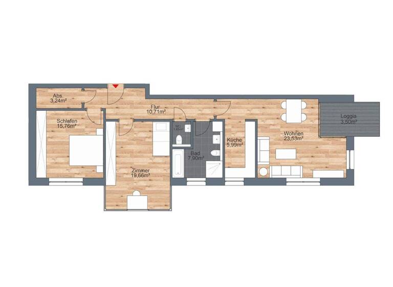 Wohnung zum Kauf - Erstbezug 699.500 € 3 Zimmer 91,1 m² Gehlsdorf Rostock 18147