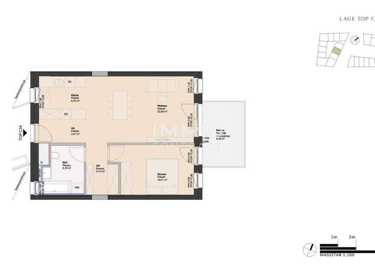 Wohnung zum Kauf - Erstbezug provisionsfrei 234.000 € 2 Zimmer 54,8 m² Ufer Linz 4030