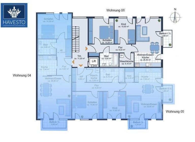 Wohnung zur Miete 1.277 € 3 Zimmer 69 m² Rahlstedt Hamburg 22149