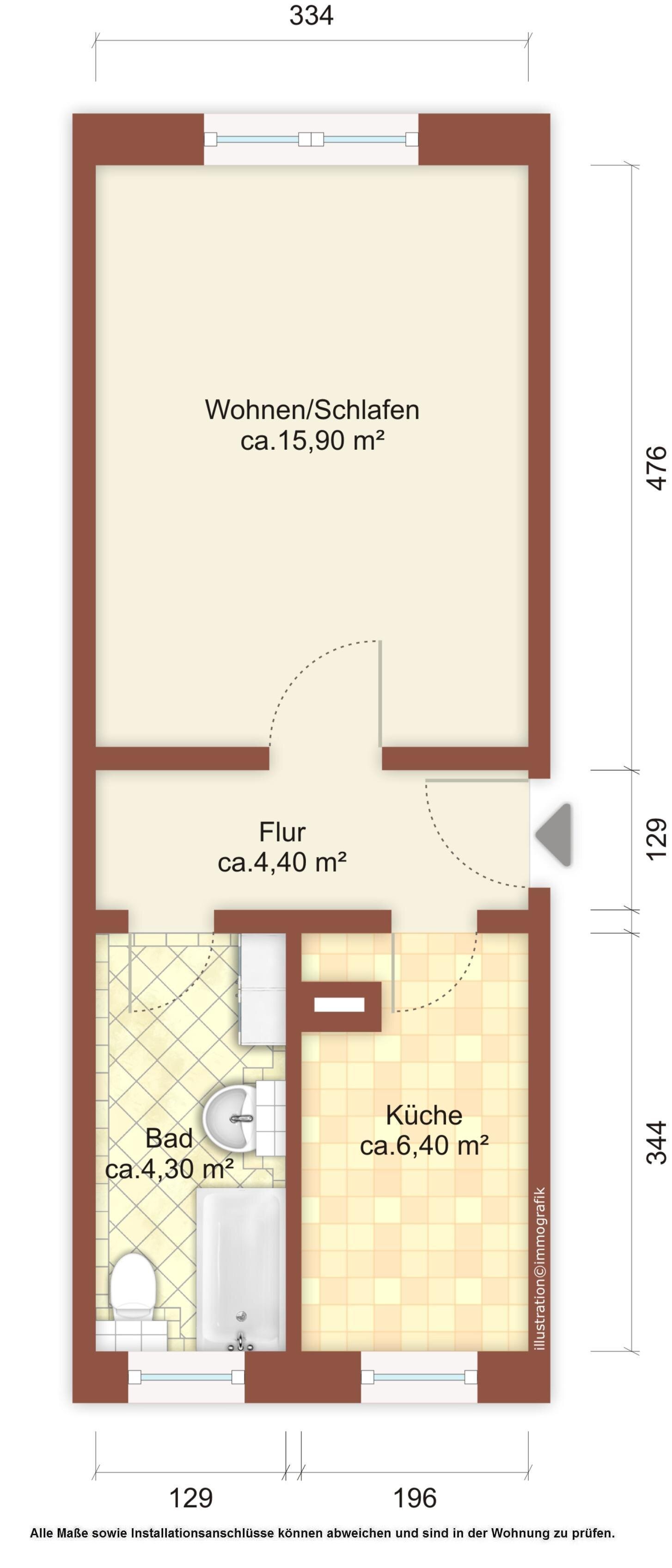 Wohnung zur Miete 184 € 1 Zimmer 31 m²<br/>Wohnfläche 3.<br/>Geschoss Birkenweg 8 Löbau Löbau 02708