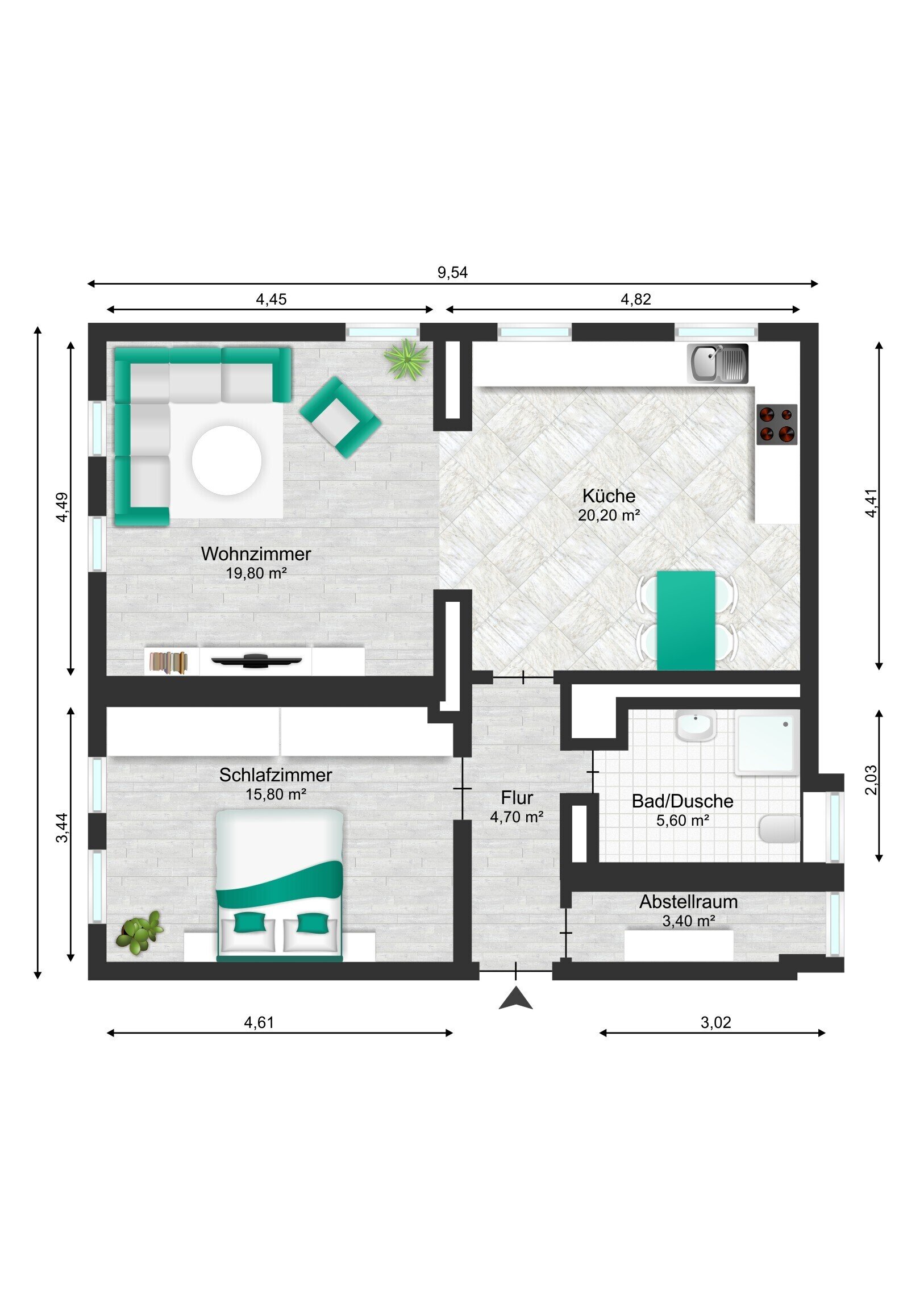 Wohnung zur Miete 442 € 2 Zimmer 71 m²<br/>Wohnfläche 1.<br/>Geschoss ab sofort<br/>Verfügbarkeit Güsten Güsten 39439