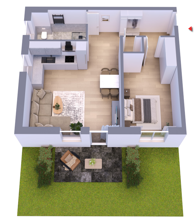 Terrassenwohnung zum Kauf provisionsfrei als Kapitalanlage geeignet 343.500 € 2 Zimmer 68,7 m²<br/>Wohnfläche Leimhüll 38 Hirschaid Hirschaid 96114