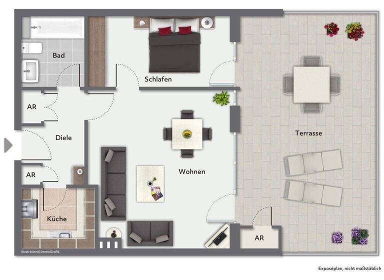 Wohnung zum Kauf 249.000 € 2 Zimmer 59 m² EG frei ab sofort Lurup Hamburg 22549