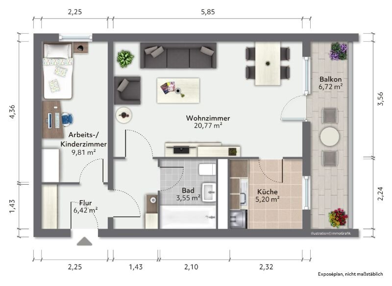 Wohnung zur Miete 295 € 2 Zimmer 49,2 m²<br/>Wohnfläche 4.<br/>Geschoss Scultetusstr. 11 Königshufen Görlitz 02828