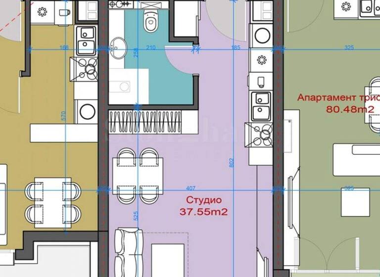 Studio zum Kauf 55.488 € 1 Zimmer 44,4 m² Bansko