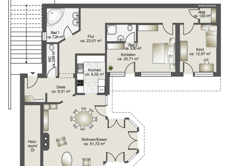 Wohnung zum Kauf 369.000 € 3 Zimmer 141 m² EG Steindorf am Ossiacher See 9552