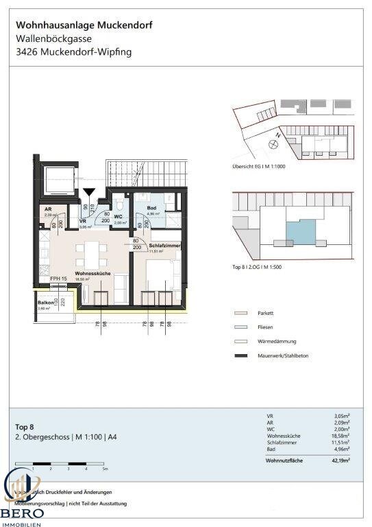 Wohnung zum Kauf 215.000 € 2 Zimmer 42,2 m²<br/>Wohnfläche Muckendorf an der Donau 3426