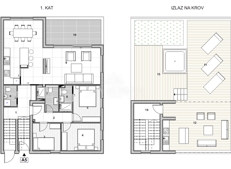 Wohnung zum Kauf 550.000 € 4 Zimmer 2. Geschoss Trogir - Okolica 21220