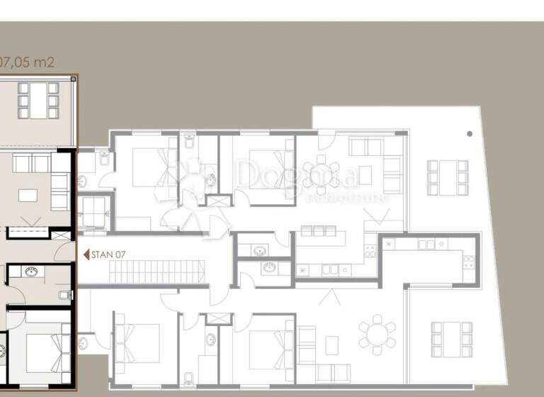 Wohnung zum Kauf 412.000 € 4 Zimmer 107 m² 2. Geschoss Privlaka
