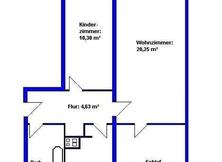 Wohnung zur Miete 443 € 3 Zimmer 57,9 m² 2. Geschoss Eichelbaumstraße 13 Großzschocher Leipzig 04249