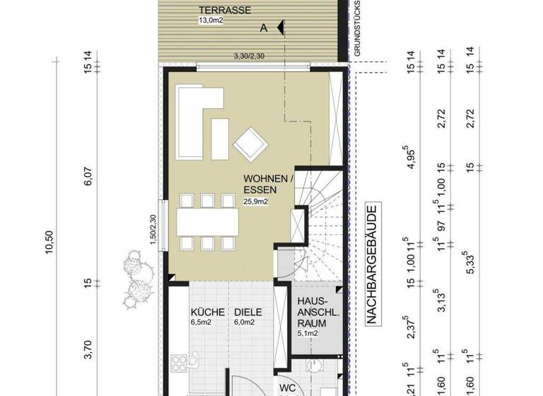 Doppelhaushälfte zum Kauf 695.000 € 5 Zimmer 130 m² 193 m² Grundstück Bodenheim 55294
