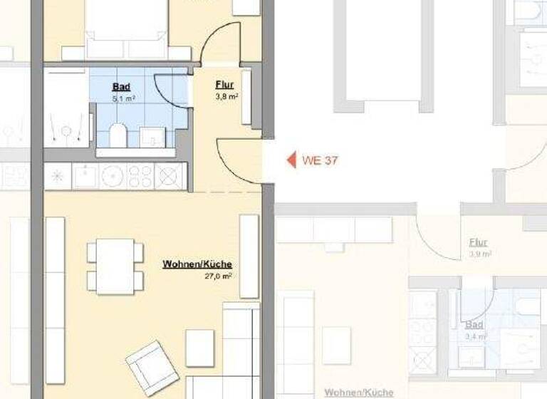Wohnung zur Miete 915 € 2 Zimmer 63,1 m² frei ab 01.05.2026 Bayrische Straße 8a Südvorstadt-West Dresden 01069