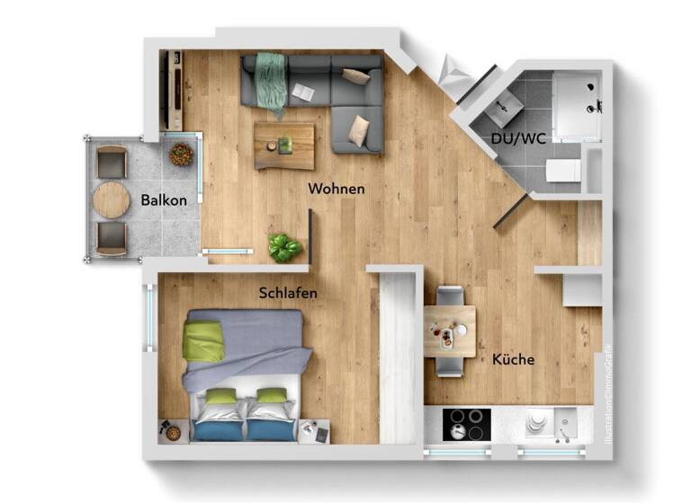 Wohnung zur Miete 700 € 2 Zimmer 54 m² Stadtmitte Esslingen 73728