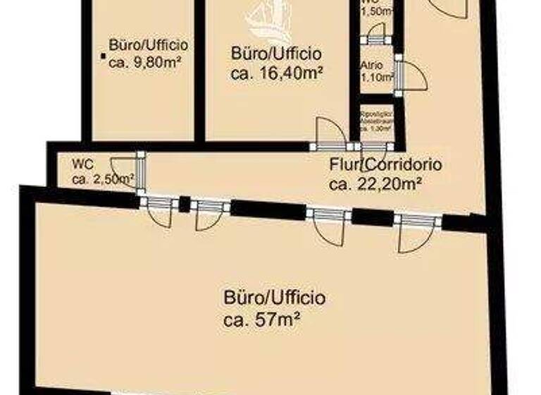 Bürofläche zur Miete provisionsfrei 1.400 € 1 Zimmer 134 m² Bürofläche Bozen 39100