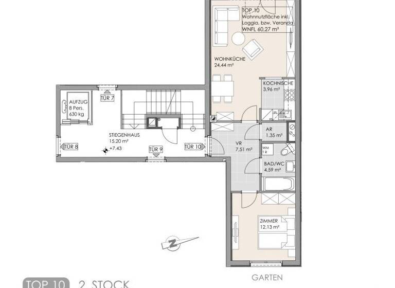 Wohnung zum Kauf 355.000 € 2 Zimmer 54 m² 2. Geschoss Hyrtlgasse Wien 1160