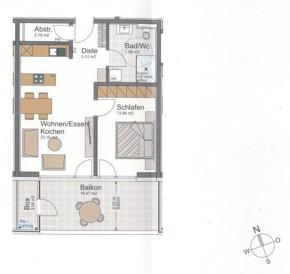 Wohnung zur Miete 920 € 2 Zimmer 52 m²<br/>Wohnfläche 1.<br/>Geschoss 01.12.2024<br/>Verfügbarkeit Negrellistraße 2 Altach 6844