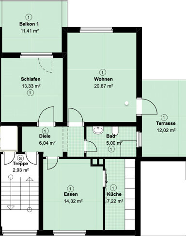 Wohnung zur Miete 850 € 3 Zimmer 78,3 m² Stein Königsbach-Stein / Stein 75203