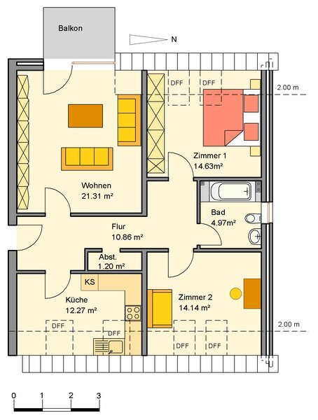 Wohnung zur Miete nur mit Wohnberechtigungsschein 403 € 3 Zimmer 75,8 m²<br/>Wohnfläche 1.<br/>Geschoss Gabelhorst 31d Stadt Espelkamp 32339