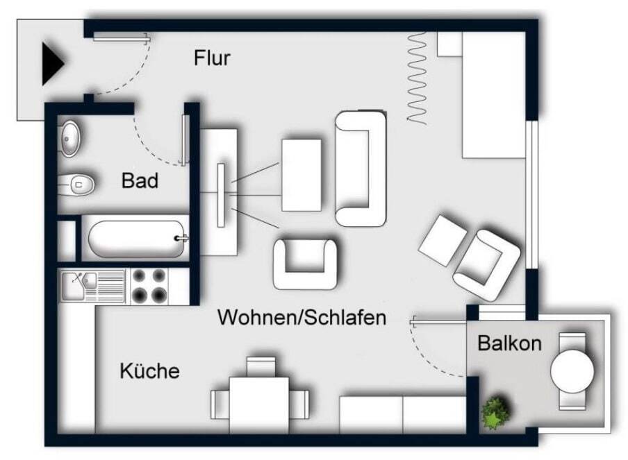 Wohnung zum Kauf provisionsfrei 186.000 € 1 Zimmer 43 m²<br/>Wohnfläche Zähringen Freiburg 79108