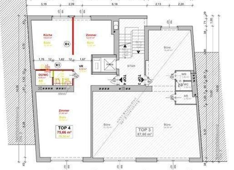 Wohnung zum Kauf 550.000 € 2 Zimmer 75,7 m² 2. Geschoss Rechte Wienzeille Wien 1040