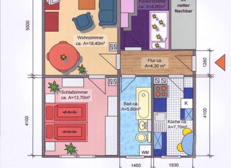 Wohnung zur Miete 396 € 3 Zimmer 61,9 m² 1. Geschoss Professor-Willkomm-Str. 9c Limbach-Oberfrohna 09212