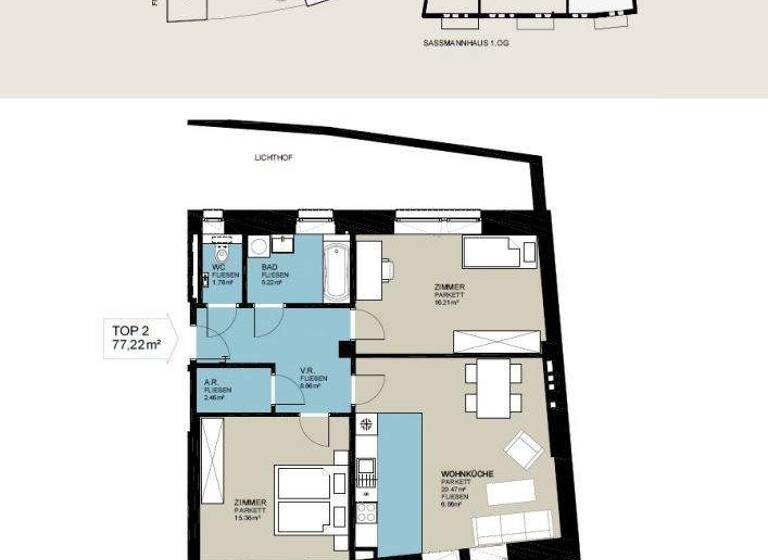 Wohnung zur Miete 850 € 3 Zimmer 77,2 m² 1. Geschoss frei ab 01.05.2026 St. Pölten 3100