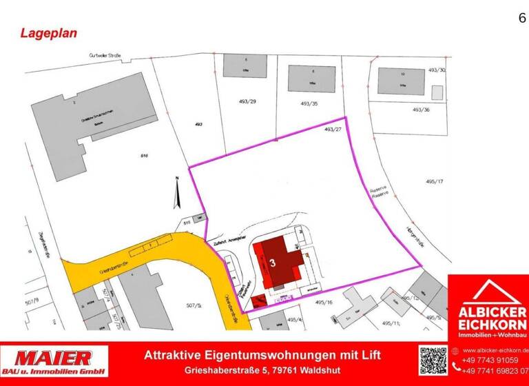 Wohnung zum Kauf provisionsfrei 427.800 € 3 Zimmer 93 m² 2. Geschoss Grieshaberstr. 5 Waldshut Waldshut-Tiengen 79761