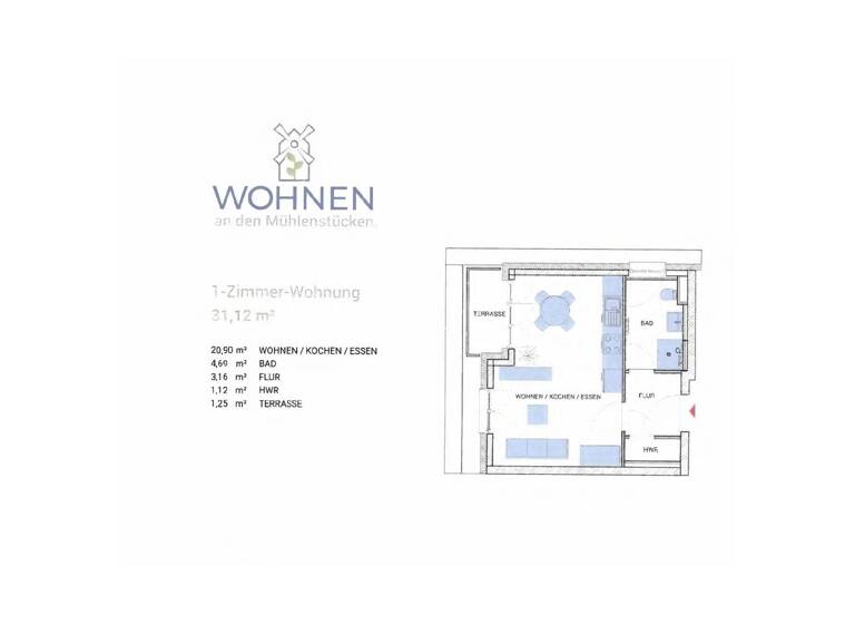 Studio zur Miete 508 € 1 Zimmer 32,3 m² 4. Geschoss frei ab 13.04.2026 Werner-Salomon-Straße 7 Nauen 14641