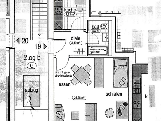 Wohnung zur Miete 515 € 1,5 Zimmer 42,3 m² 2. Geschoss Stadtmitte Neu-Ulm 89231