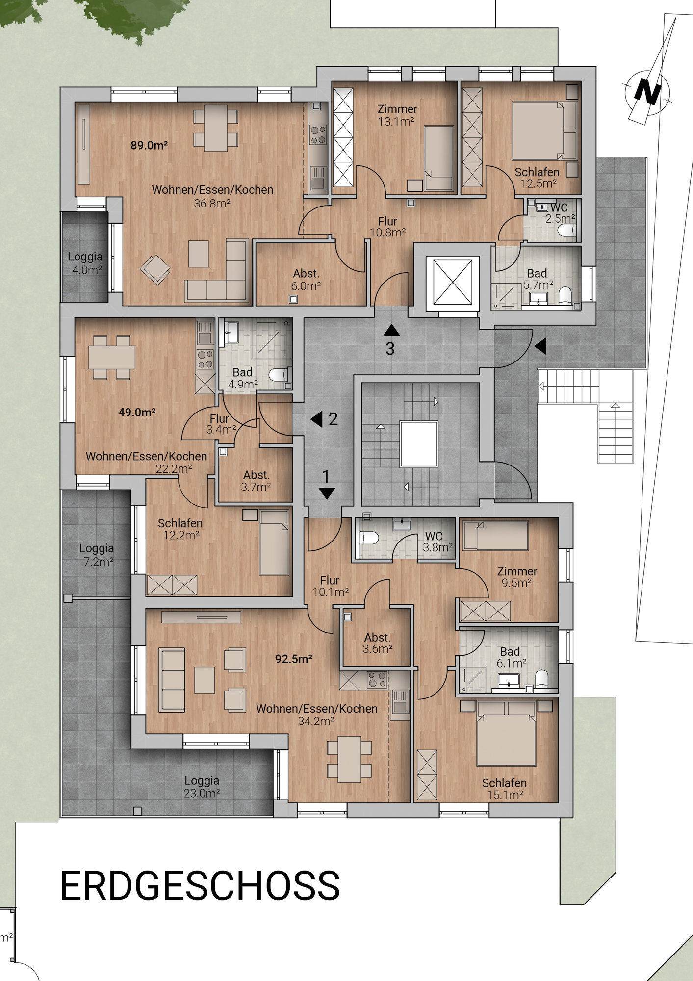 Wohnung zum Kauf 399.000 € 3 Zimmer 89 m²<br/>Wohnfläche EG<br/>Geschoss Wehdestraße Oldenburg (Oldenburg) / Donnerschwee 26123