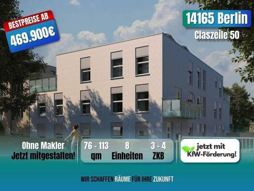 Wohnung zum Kauf provisionsfrei als Kapitalanlage geeignet 499.900 € 4 Zimmer 87 m² Claszeile 50 Zehlendorf Berlin 14165