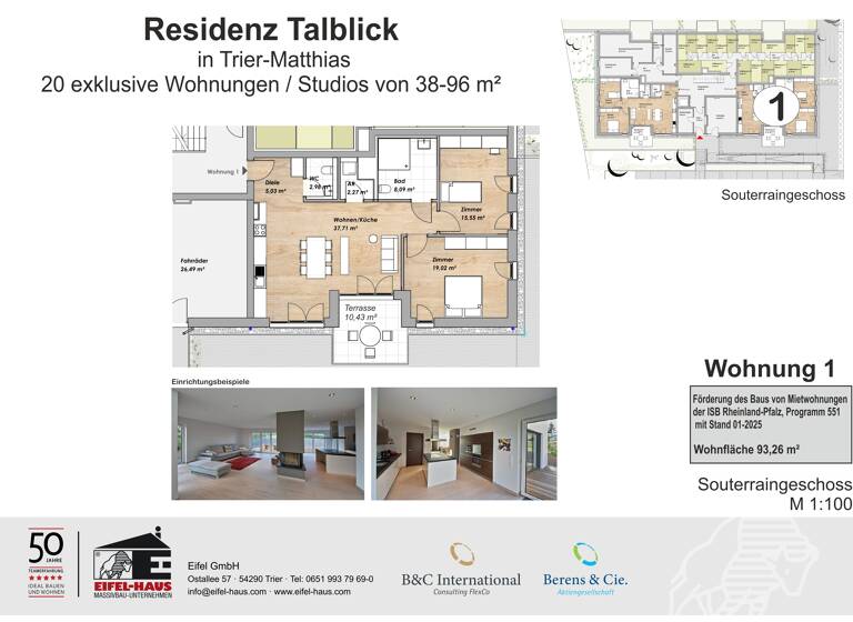 Wohnung zum Kauf provisionsfrei 446.249 € 3 Zimmer 93,3 m² Pellingerstraße 95 Weismark-Feyen Trier 54296