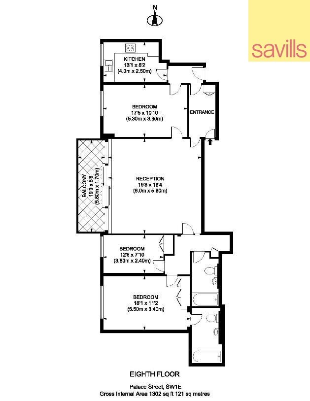 Wohnung zum Kauf provisionsfrei 2.037.110 € 4 Zimmer 121 m²<br/>Wohnfläche London SW1E 5BB