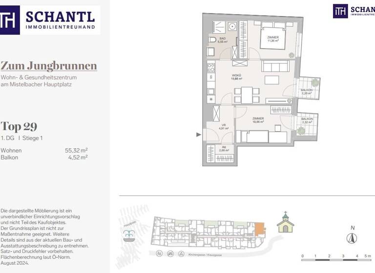 Wohnung zum Kauf - Erstbezug 254.500 € 3 Zimmer 55,3 m² 3. Geschoss Hauptplatz Mistelbach 2130