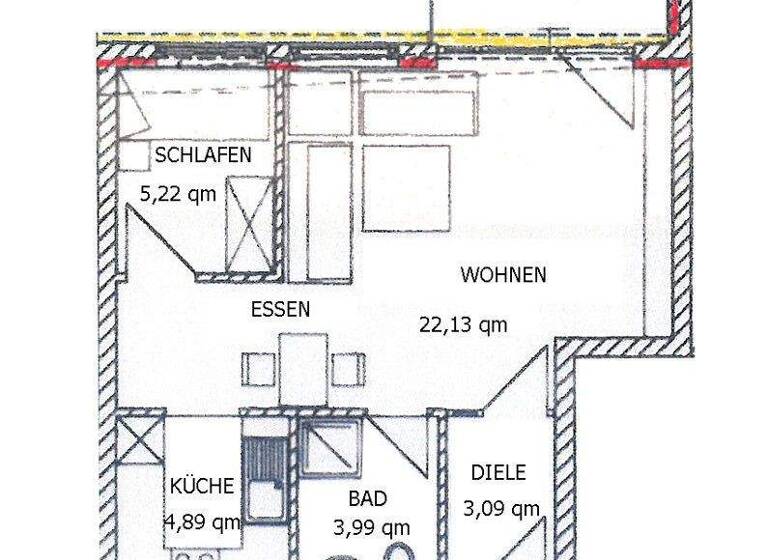 Wohnung zum Kauf 109.000 € 1,5 Zimmer 42 m² 2. Geschoss Forbach 76596