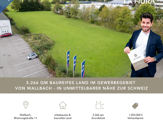 Gewerbegrundstück zum Kauf 1.053.000 € 5.266 m² Grundstück Rheinvogtstraße 11 Wallbach Bad Säckingen 79713