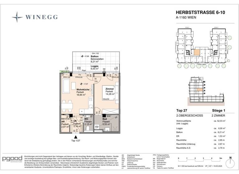 Wohnung zum Kauf - Erstbezug 344.300 € 2 Zimmer 45,8 m² 2. Geschoss Herbststraße 6-10 Wien 1160