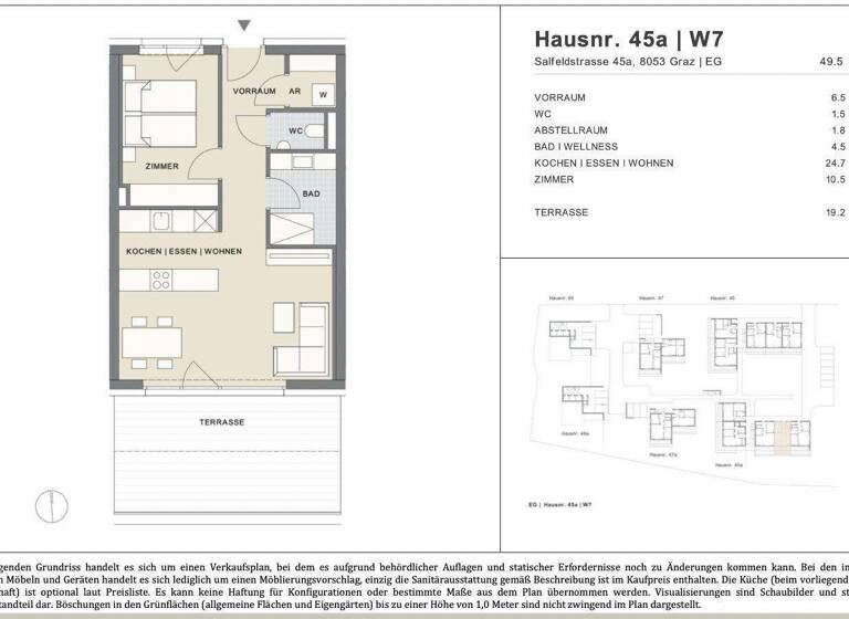 Wohnung zum Kauf - Erstbezug 299.000 € 2 Zimmer 49,5 m² 1. Geschoss frei ab sofort Salfeldstraße 45a Straßgang Graz,16.Bez.:Straßgang 8054