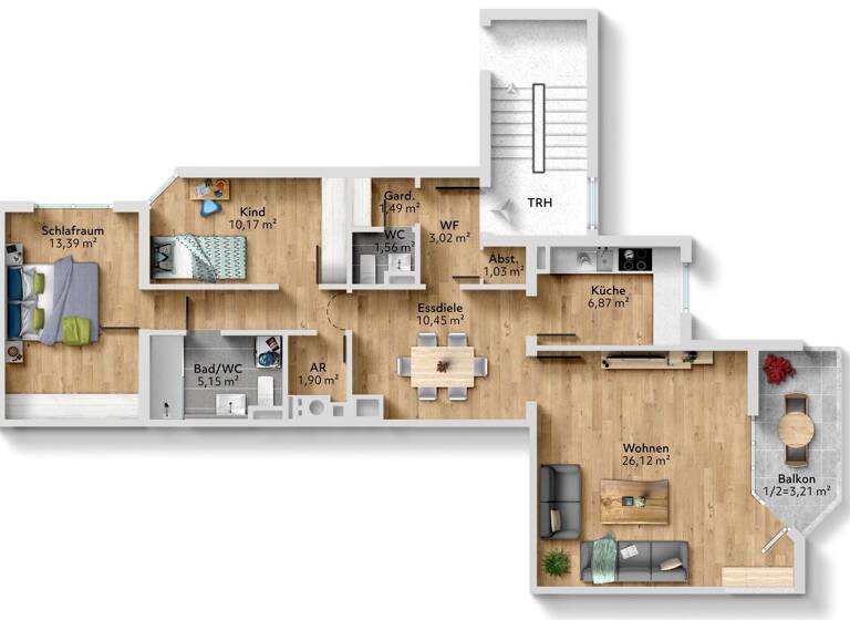 Wohnung zum Kauf 415.000 € 3 Zimmer 89 m² frei ab sofort Laufamholz Nürnberg 90482