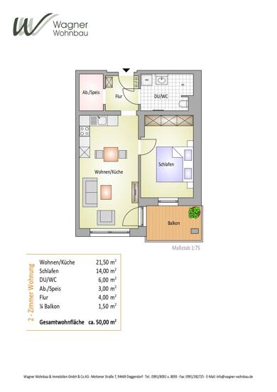 Wohnung zur Miete nur mit Wohnberechtigungsschein 475 € 2 Zimmer 50 m² frei ab 01.12.2025 Plattling Plattling 94447