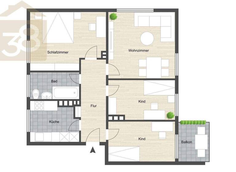 Wohnung zum Kauf 119.900 € 4 Zimmer 74 m² 4. Geschoss Lebenstedt Salzgitter 38226
