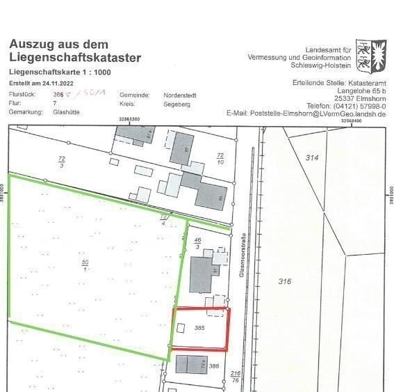 Grundstück zum Kauf 450.000 € 6.144 m²<br/>Grundstück Glashütte Norderstedt 22851