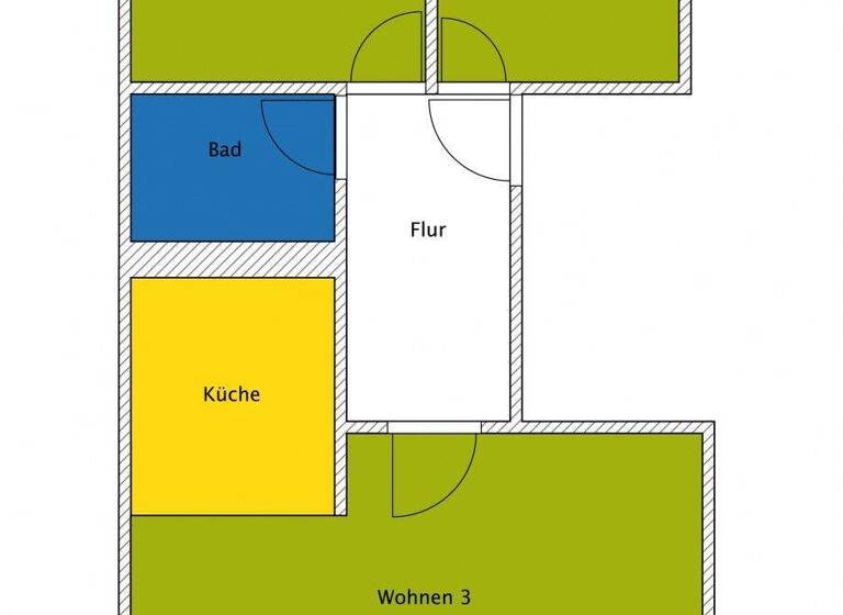 Wohnung zur Miete 336 € 3 Zimmer 57 m² 1. Geschoss Freyburger Straße 8 Silberhöhe Halle (Saale) 06132