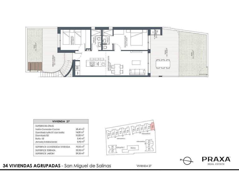 Terrassenwohnung zum Kauf provisionsfrei 250.000 € 3 Zimmer 70 m² Calle La Capitana San Miguel de Salinas 03193